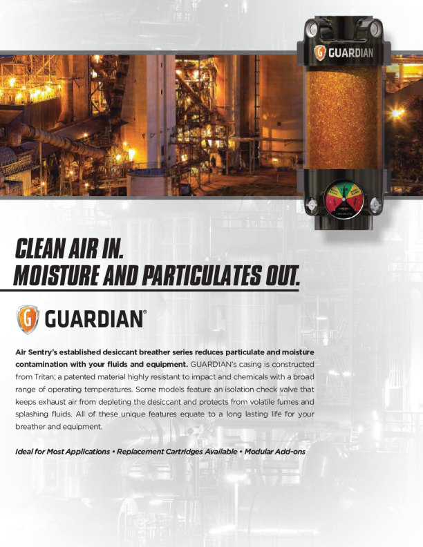 Guardian - CLEAN AIR IN. MOISTURE AND PARTICULATES OUT.